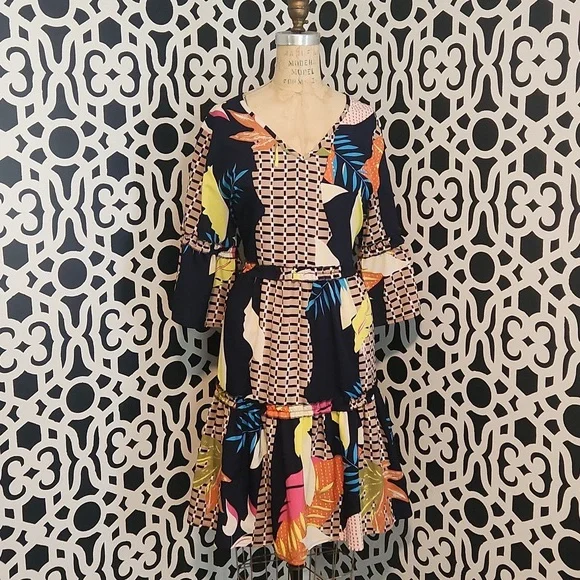 Amazon | Dresses | Womens Summer Flowy Floral Tunic Mini Dress Short Sleeve  Vneck Swing Aline M | Poshmark
